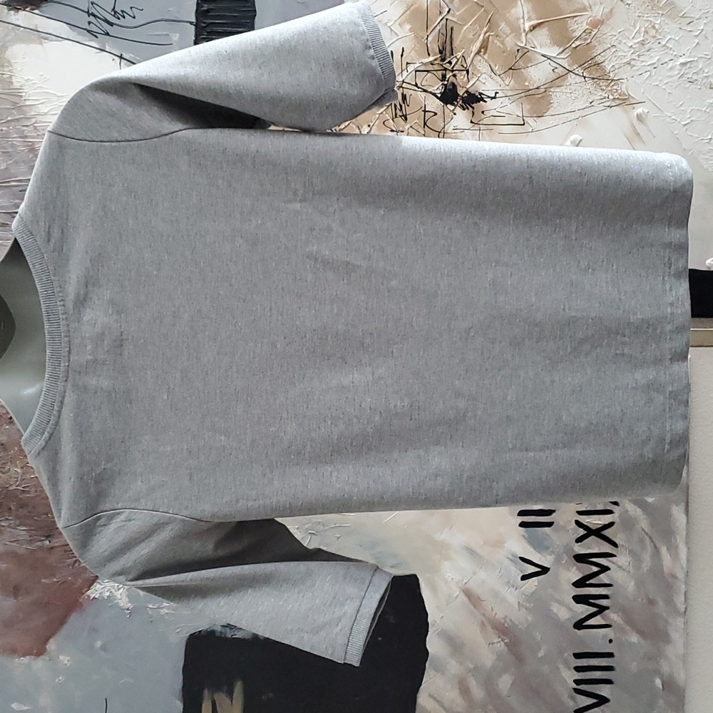 Selected Femme Jeans Grey Light Sweater Short Sleeve Crew Neck Top Women M - Picture 4 of 7